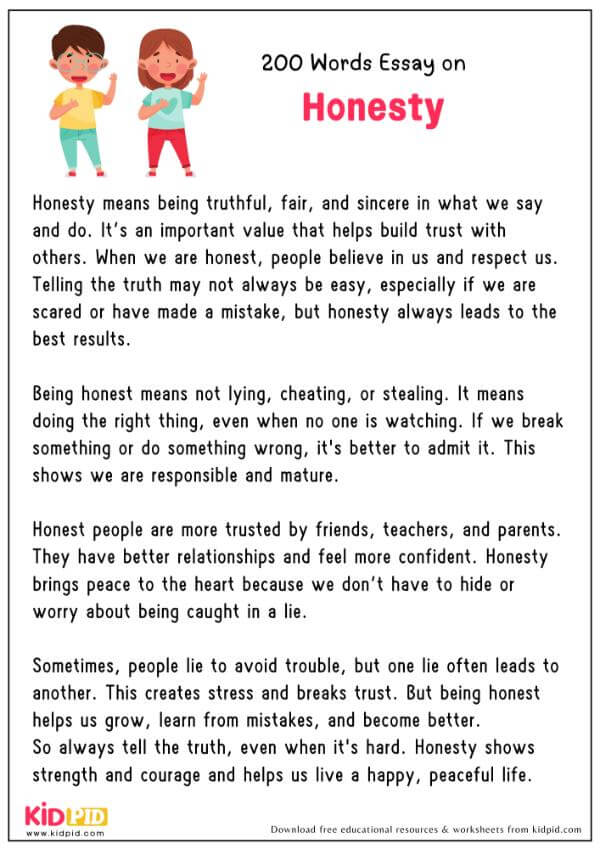 Essay On Honesty in 200 Words