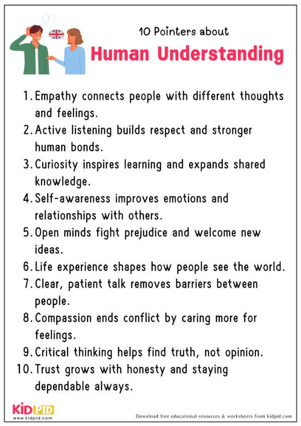 10 Pointers About Human Understanding