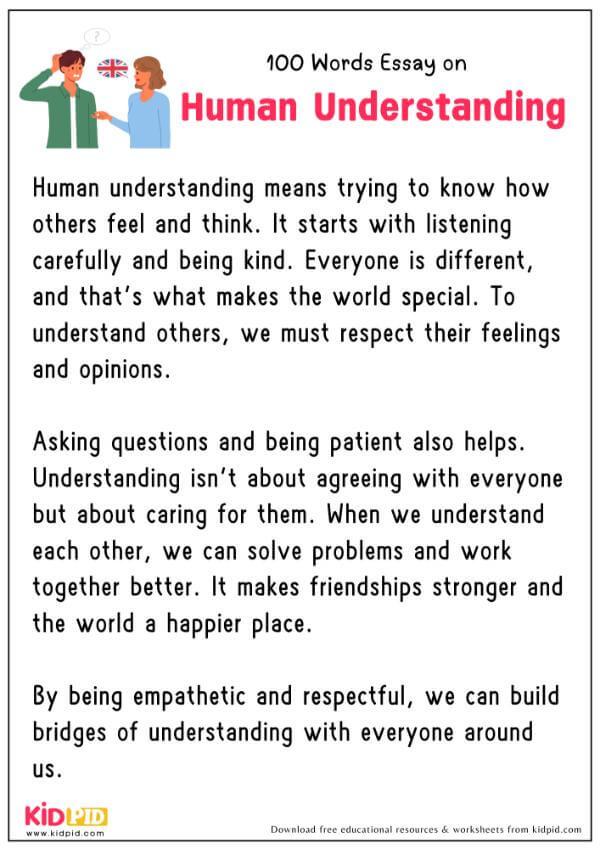 Human Understanding: Essay, 10 Pointers and Questions - Kidpid
