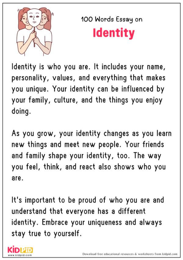 Essay On Identity in 100 Words