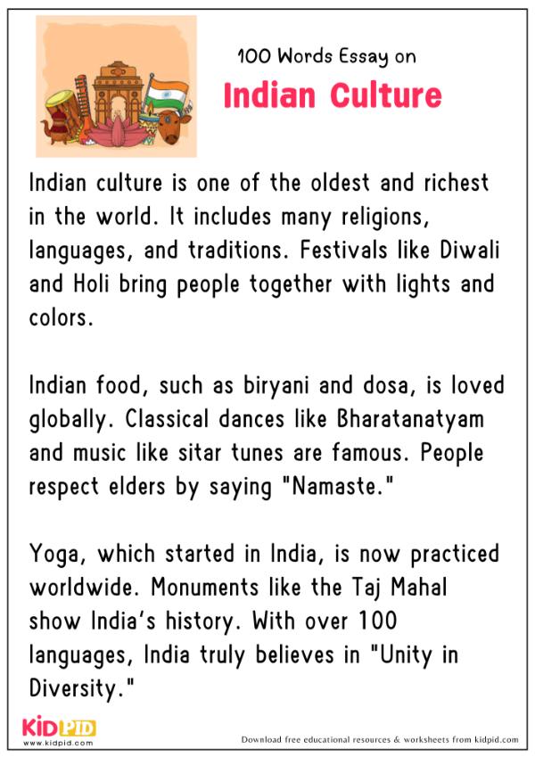 Essay On Indian Culture in 100 Words