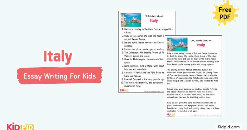 Italy : Essay, 10 Pointers & Questions