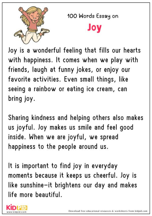 Essay On Joy in 100 Words