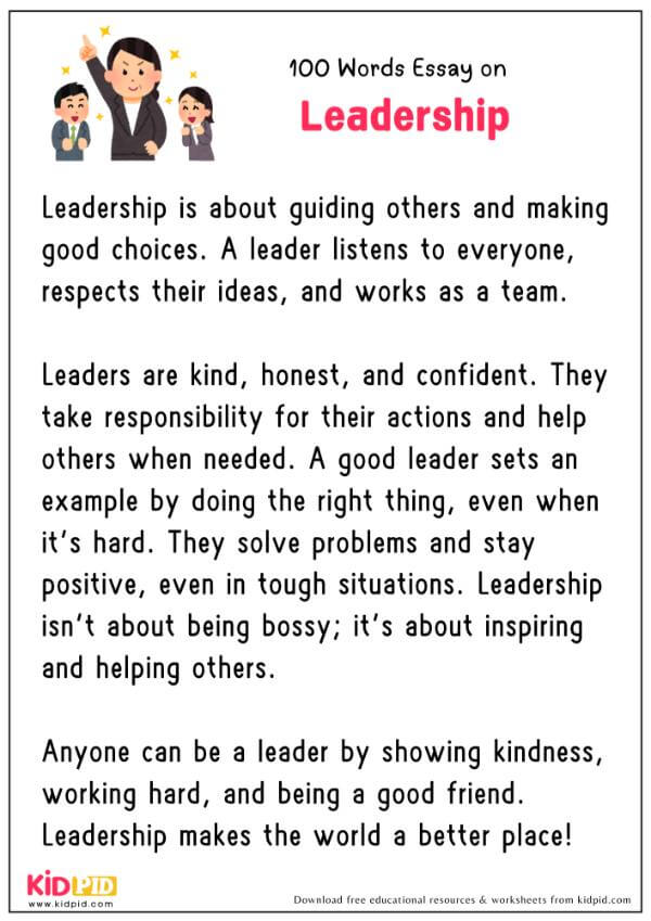 Leadership: Essay, 10 Pointers & Questions