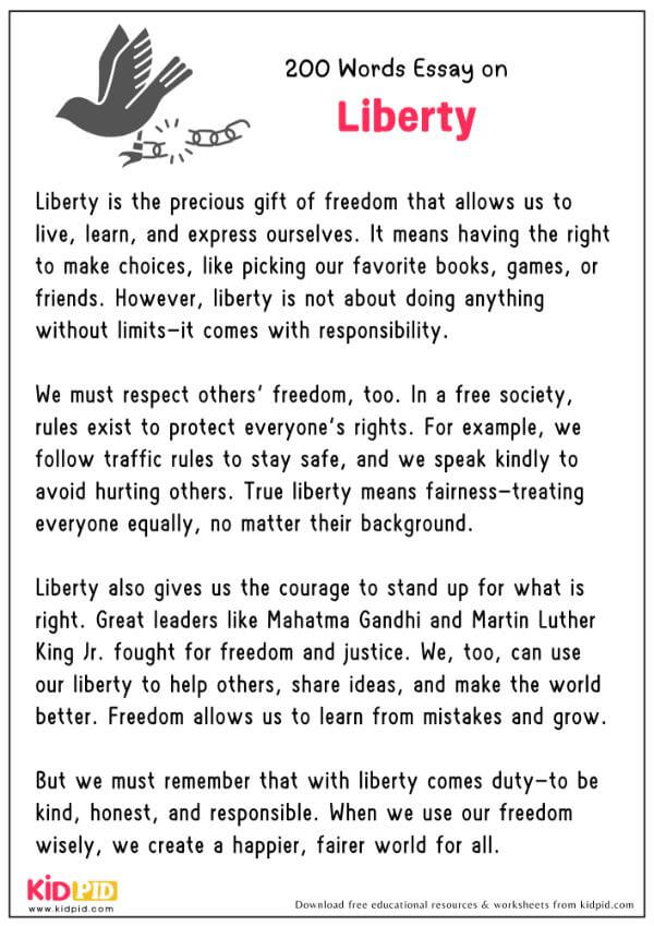Essay On Liberty in 200 Words