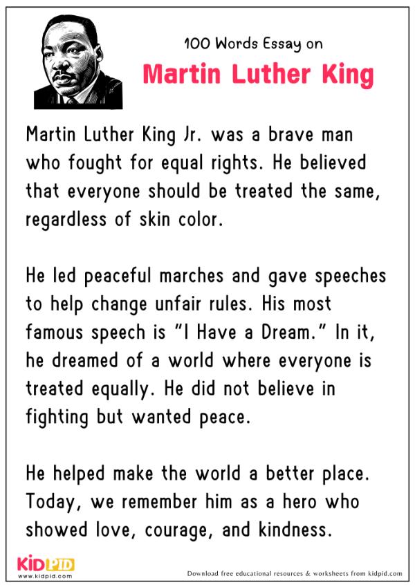 Essay On Martin Luther King in 100 Words