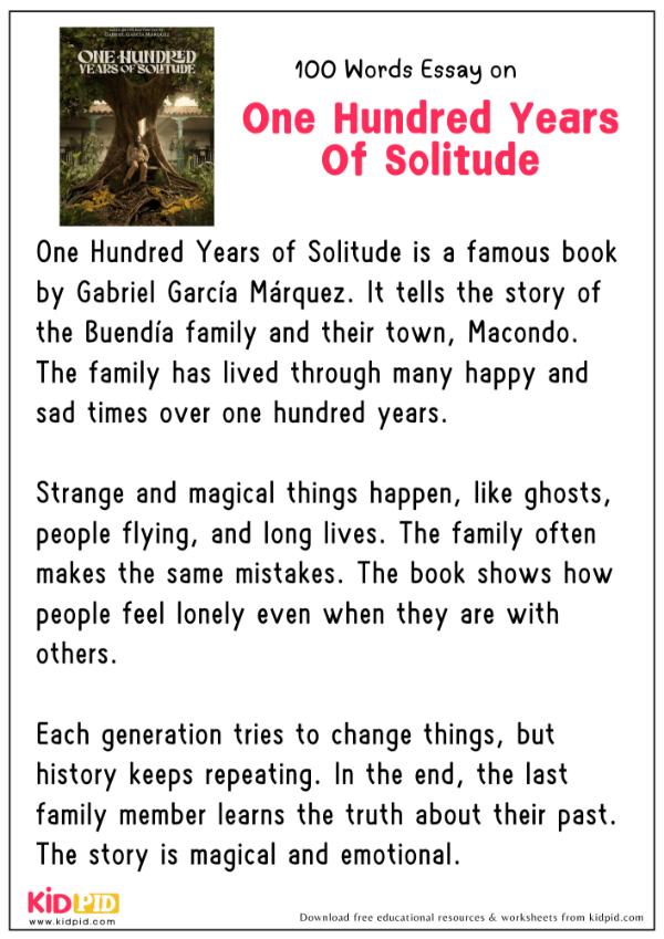 Essay On One Hundred Years Of Solitude in 100 Words