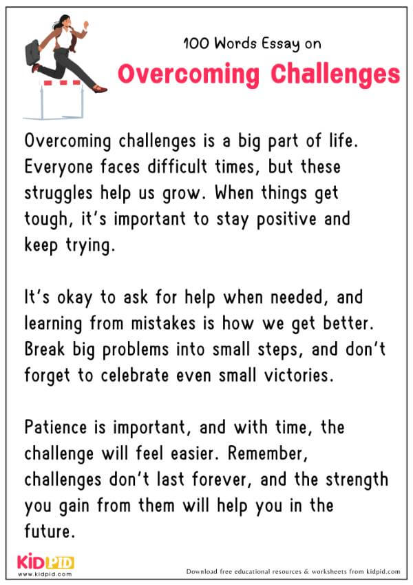 Essay On Overcoming Challenges in 100 Words
