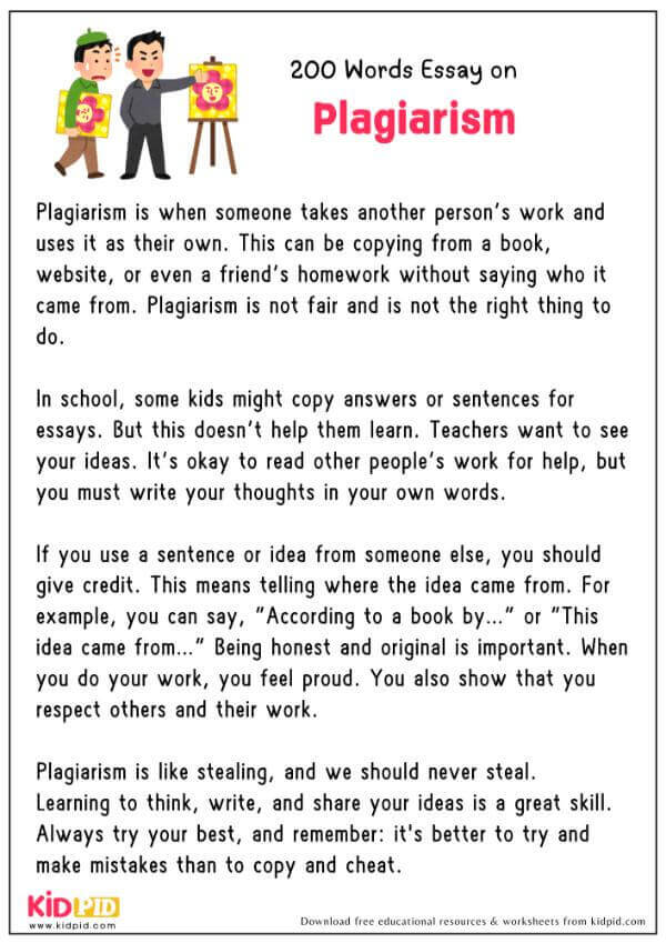 Essay On Plagiarism in 200 Words