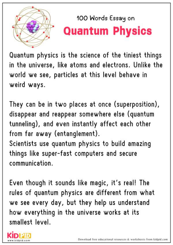 Essay On Quantum Physics in 100 Words