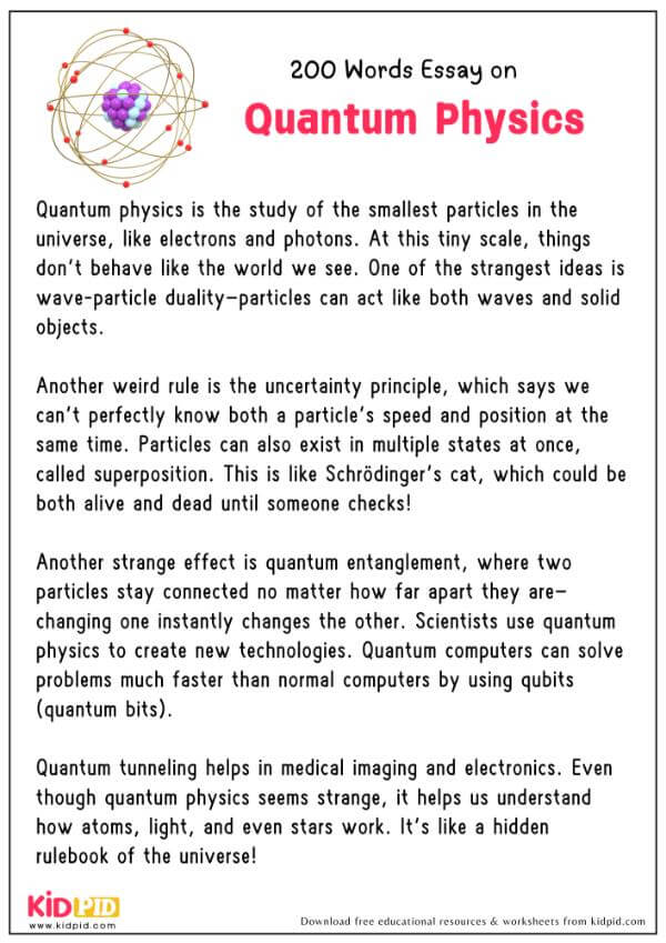 Essay On Quantum Physics in 200 Words