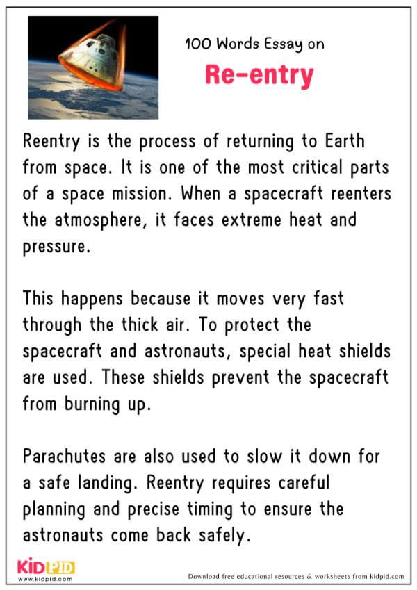 Essay On Re-entry in 100 Words