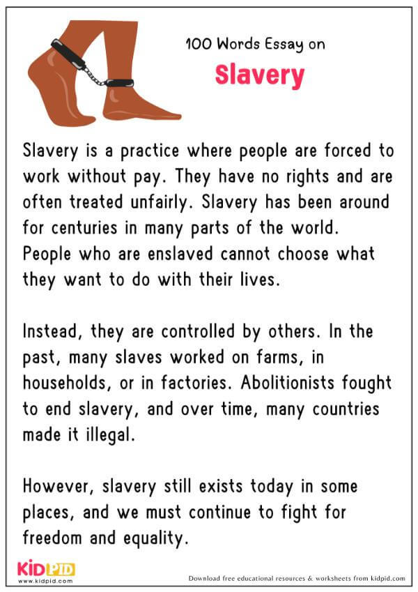 Essay On Slavery in 100 Words