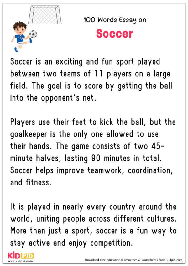 Essay On Soccer in 100 Words
