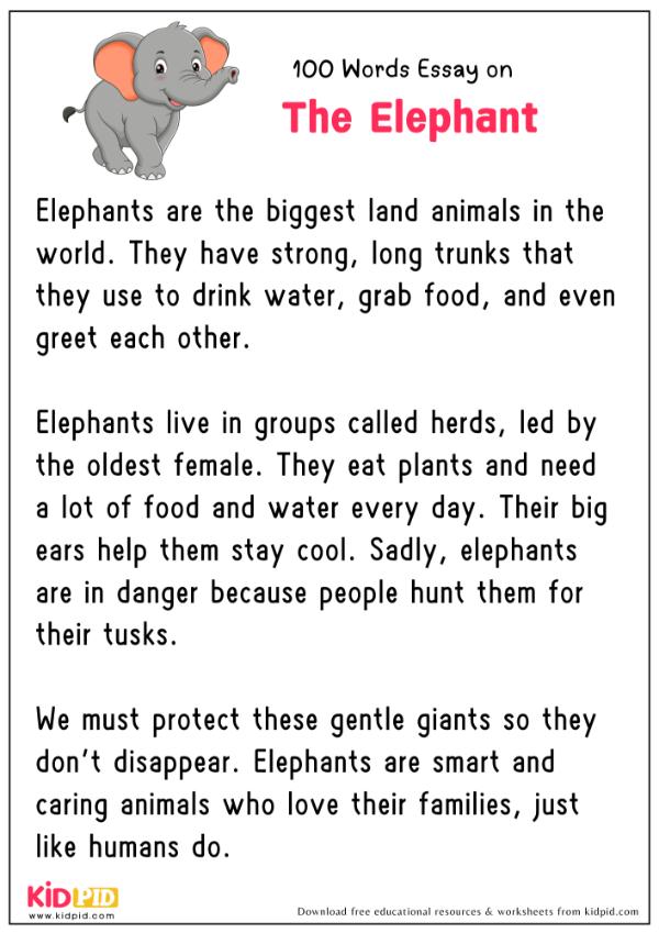 Essay On The Elephant in 100 Words