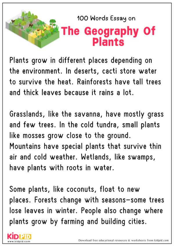 Essay On The Geography Of Plants in 100 Words