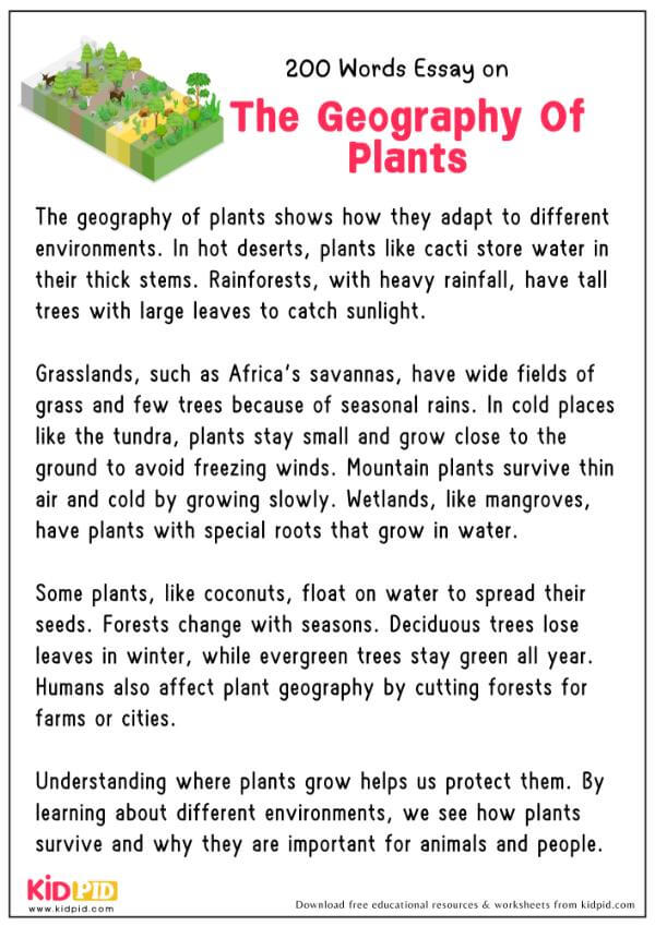 Essay On The Geography Of Plants in 200 Words