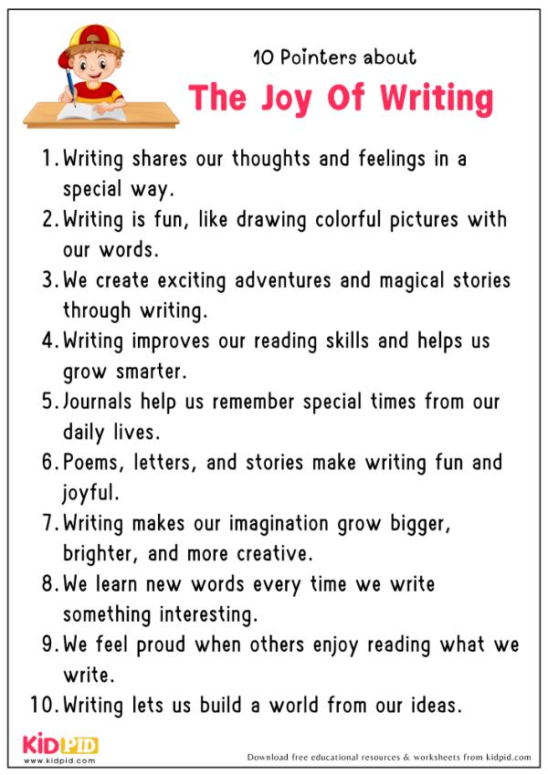 10 Pointers About The Joy Of Writing