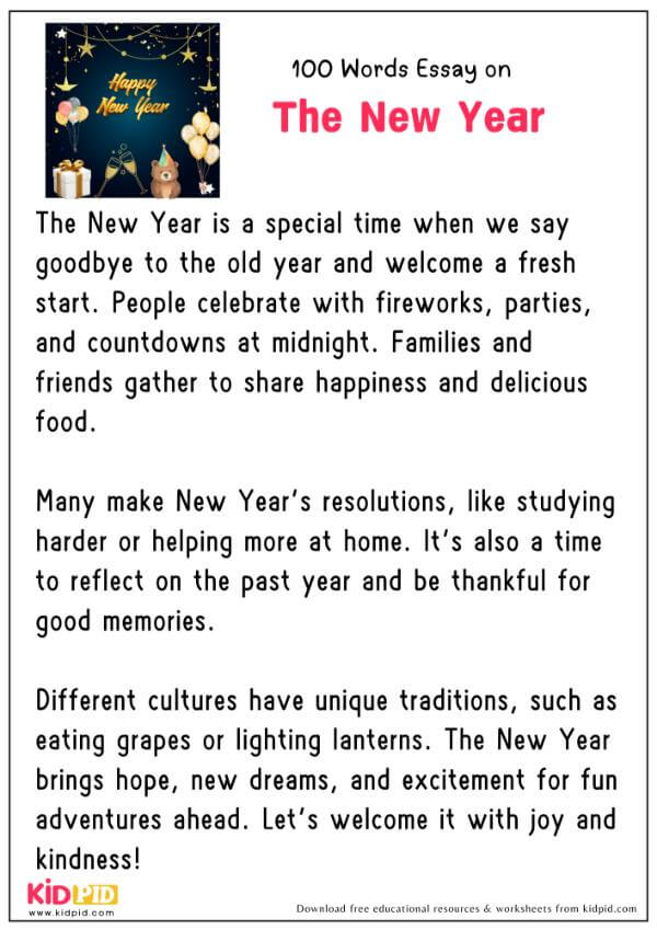 Essay On The New Year in 100 Words