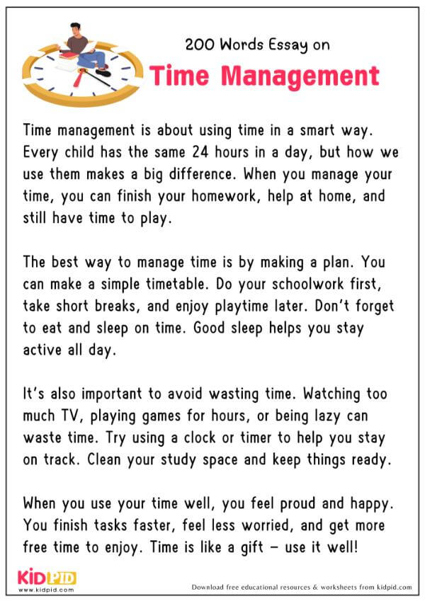 Essay On Time Management in 200 Words
