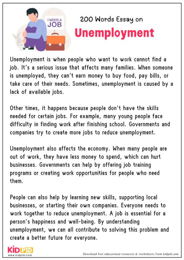 Essay On Unemployment in 200 Words