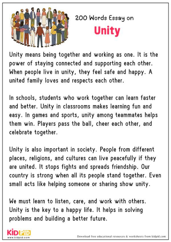 Essay On Unity in 200 Words