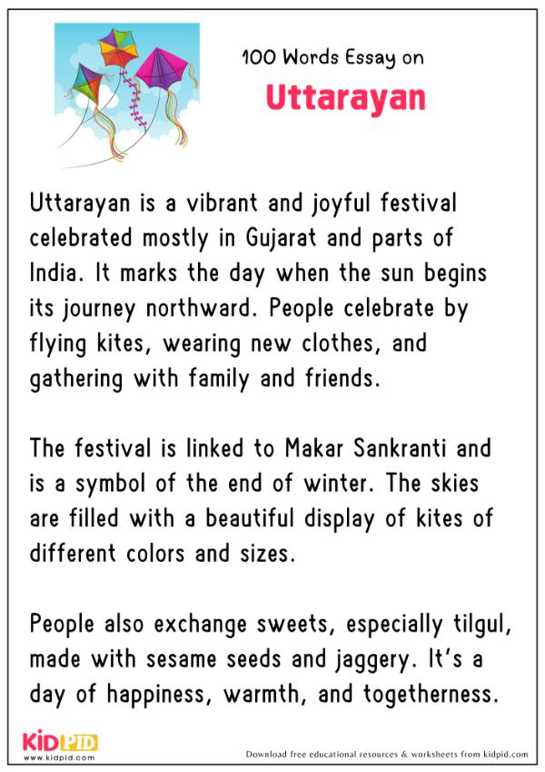 Essay On Uttarayan in 100 Words