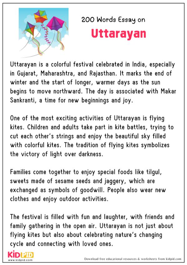 Essay On Uttarayan in 200 Words
