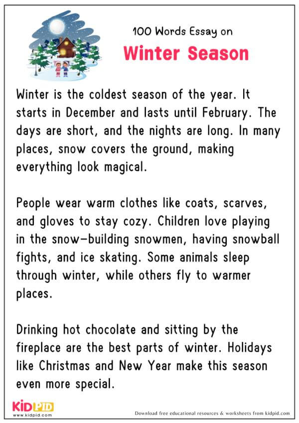 Essay On Winter Season in 100 Words