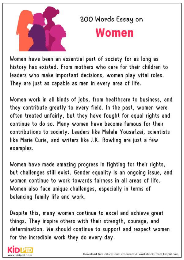 Essay On Women in 200 Words