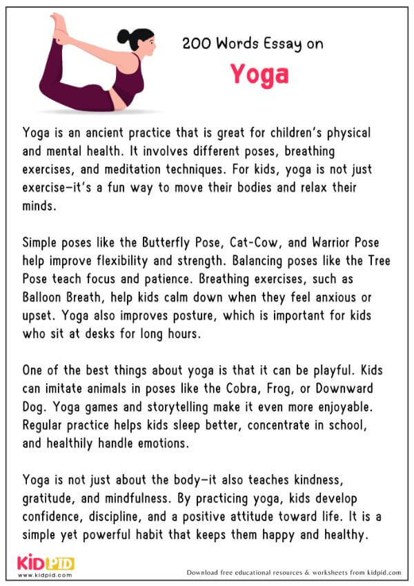 Essay On Yoga in 200 Words