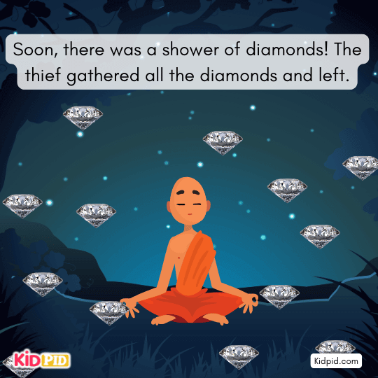 Diamonds rained down; the thief collected them and departed happily- book story.