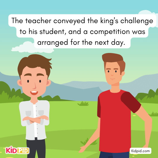The teacher told him about the challenge set for tomorrow- Book story 