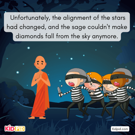 The stars shifted; the sage lost diamond-making power- story for kids.