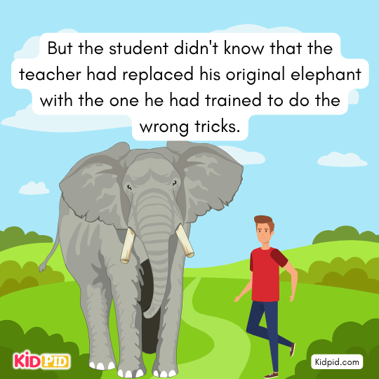 The student didn’t know teacher switched elephant trained for opposite - Interesting story for kids