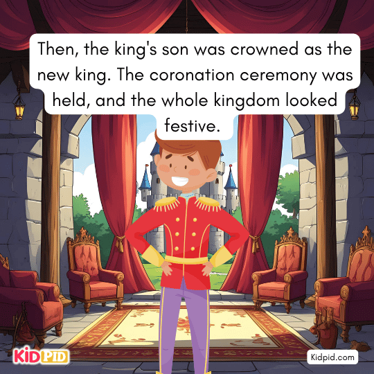 the king's son was crowned as the new king- Short Book Story for kids