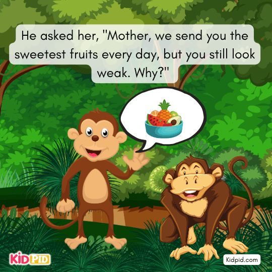 He asked, “Mother, why are you weak despite daily fruits?”- Book story for kids