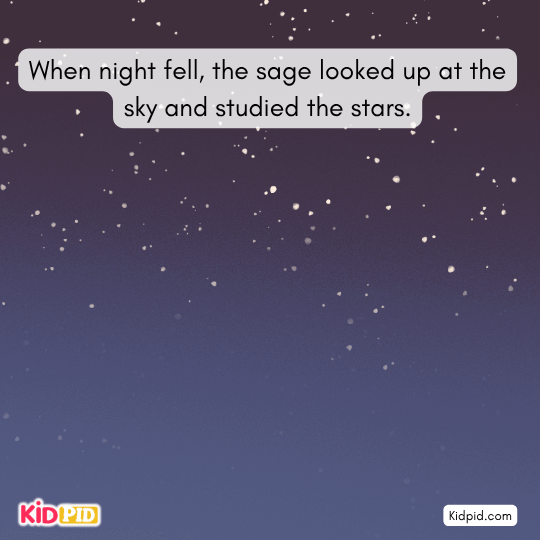 At night, the sage studied stars shining above- Stars based story
