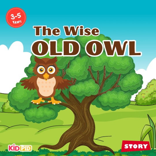 Title page of “A Wise Old Owl,” a moral story for kids about wisdom, observation, kindness, and life lessons.