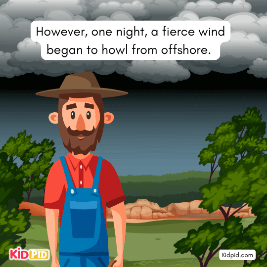 Man working diligently dawn to dusk kids story illustration