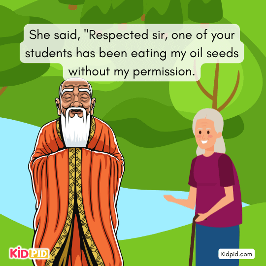 She said, “Sir, your student eats my seeds without permission - book story for kids