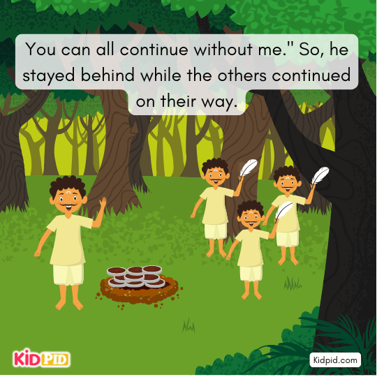 The silver-finder is happy, but two friends refuse to share and continue on.