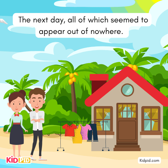 House clothes and food appearing after prayer miracle life lesson illustration