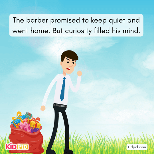 Ratnakar rewards the barber generously with clothes and money for his silence.