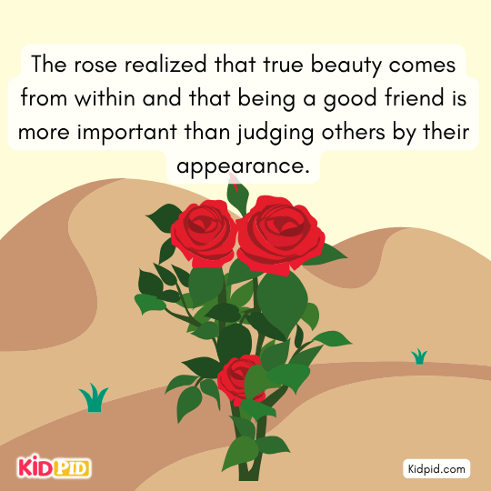 Rose understands true beauty comes from kindness and being a good friend, not outer appearance.
