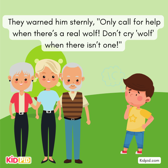 Villagers warning boy about truth – honesty moral story.