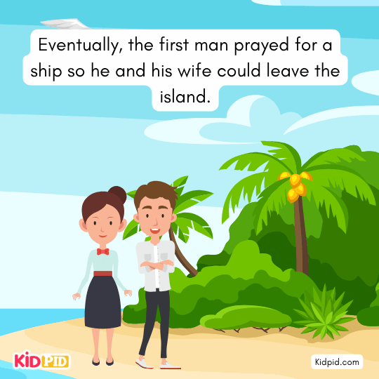 Man praying for ship to leave island moral story for children about desire
