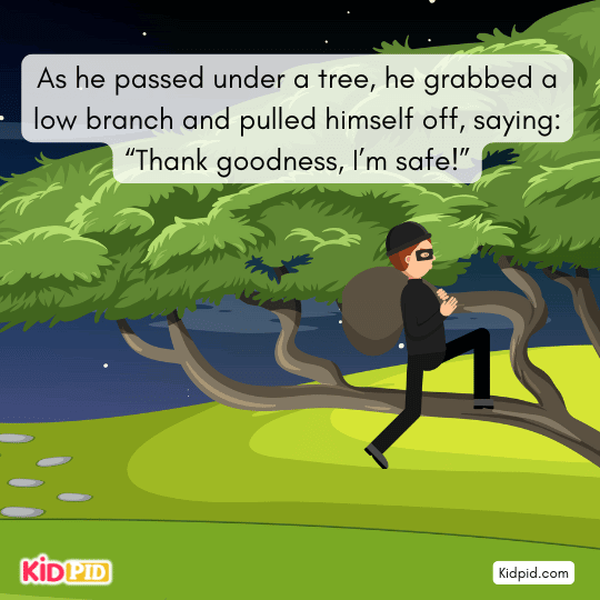 Creature celebrates freedom, still thinking a rival chased him.