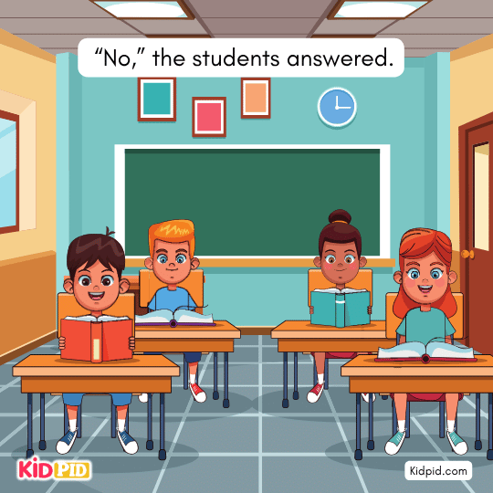 “No,” the students answered. - Illustrated storybook