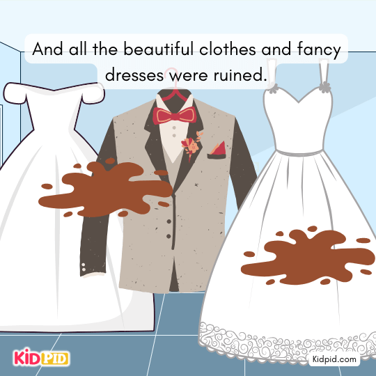 Tailor’s entire shop covered in mud after the elephant sprays dirty water.